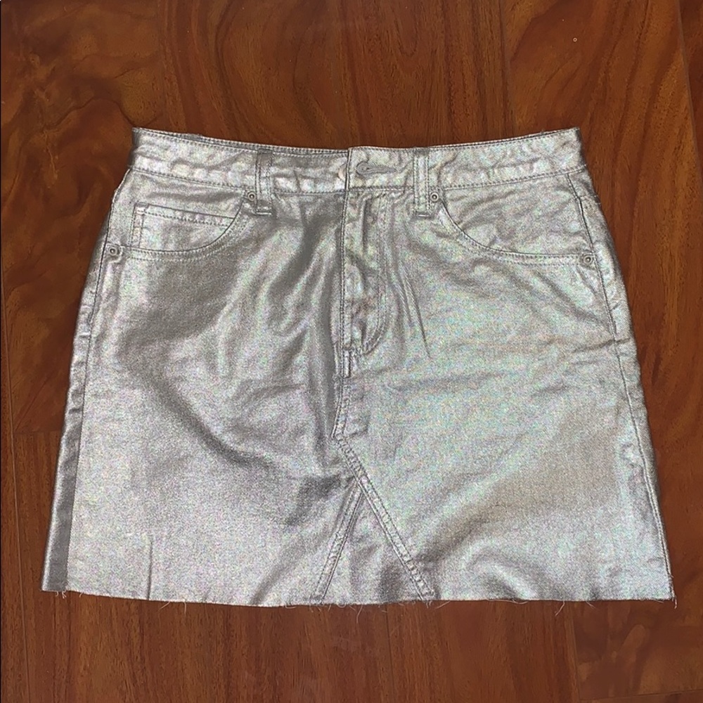 Metallic Silver Forever 21 Skirt
